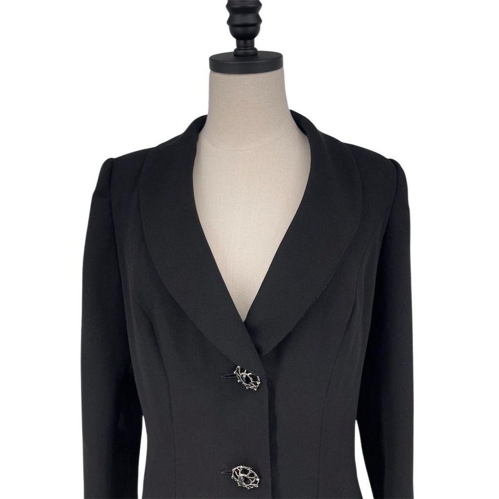 Lily & Taylor Women's Black Blazer Jacket Size‎ 10 M Polk Dot Lining - Picture 4 of 10